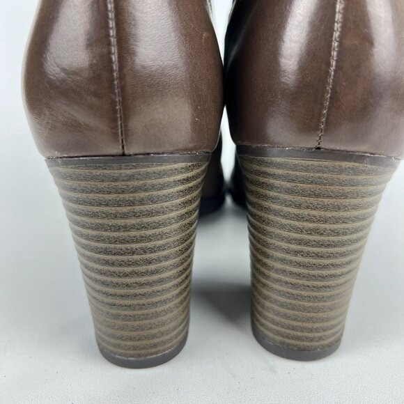 Clarks Womens Verona Ease Brown Leather Chelsea Ankle Boots Block Heel size 11M - Picture 5 of 16
